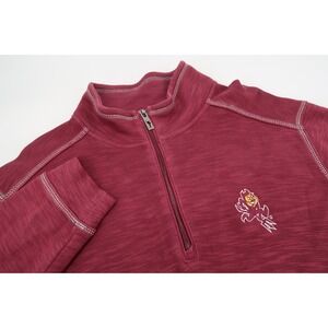 Tommy Bahama Arizona State Sun Devils Mens Large Sweater Pullover 1/4‎ Zip Red
